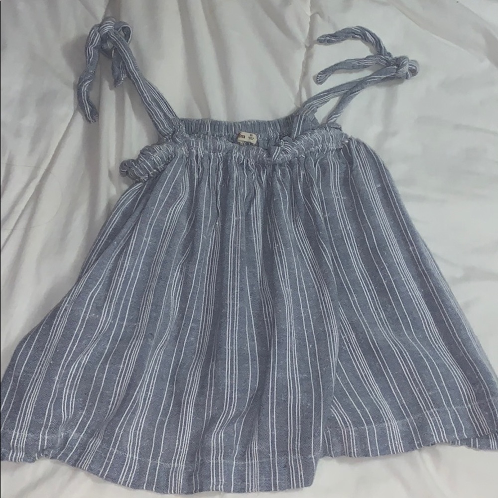 Hollister faded blue and white striped tank top